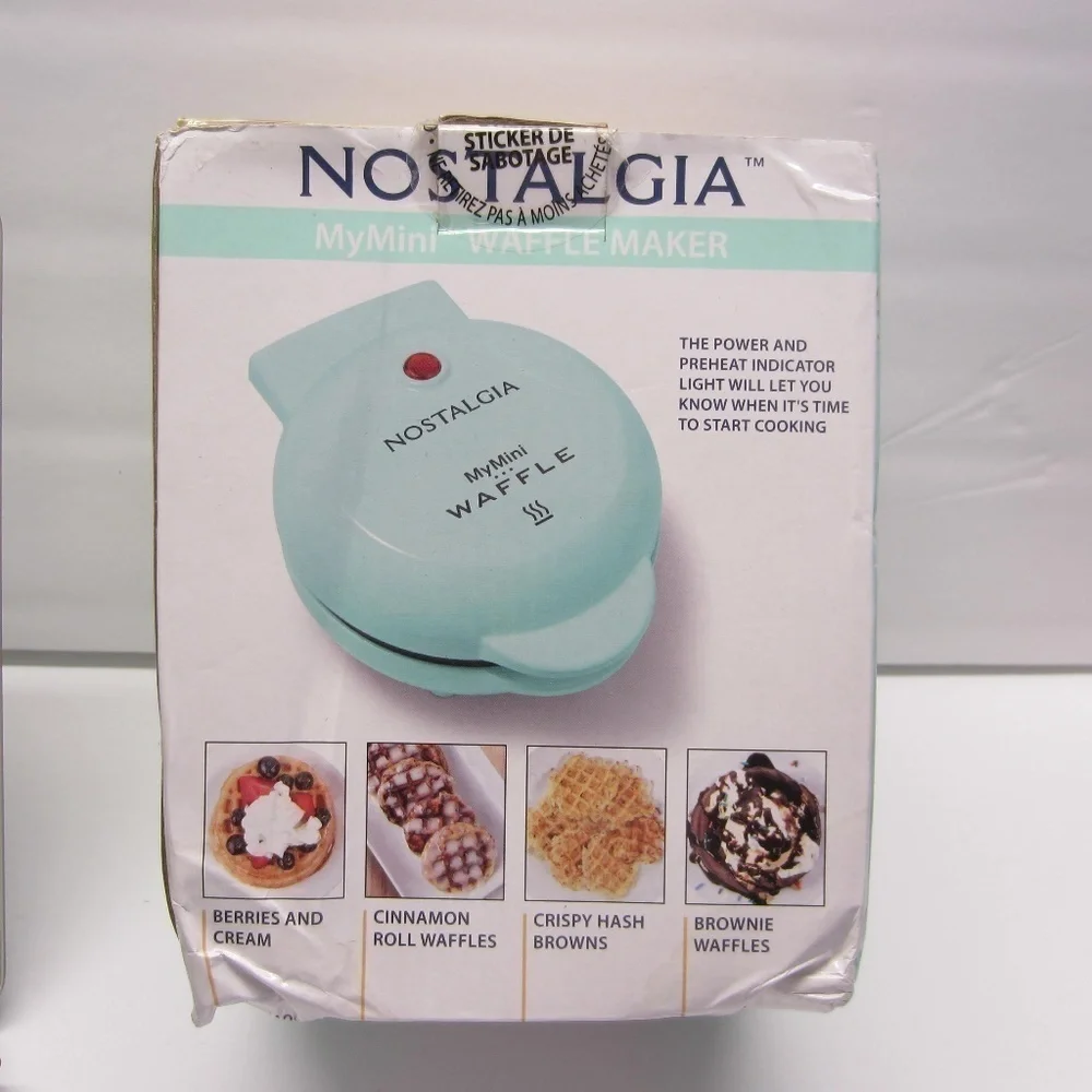 Nostalgia MyMini Personal‎ Electric Waffle Maker, MWF5TL  Teal Blue